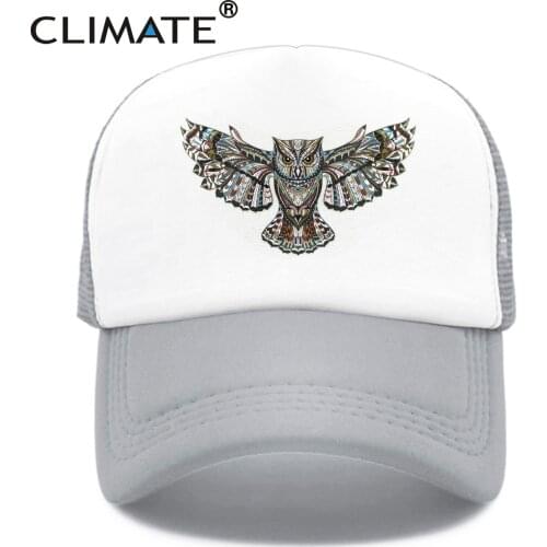CLIMATE Owl Owlet Trucker Cap Cool Forest Night Owl Cap Men Dark Owl Hunt Animal Hip Hop Hat Cap Cool Summer Mesh Cap Adult Kid