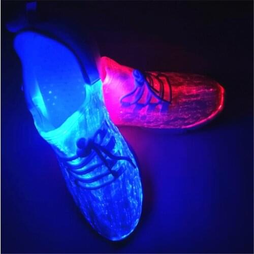 Size 25-46 New Led Fiber Optic Shoes For Girls Boys Men Women USB Recharge Glowing Sneakers Man Light Up Luminous Party Shoes