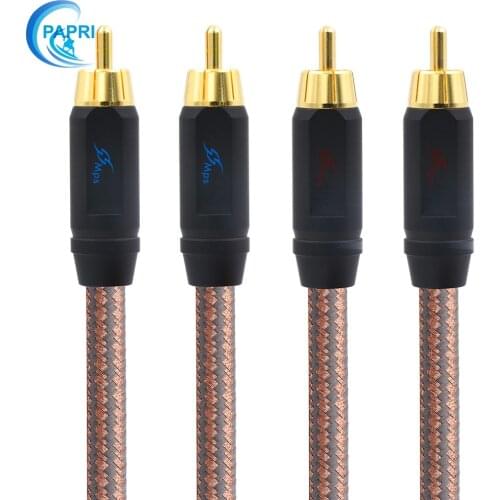 PAPRI MPS QR-Fuse DIY RCA Plug Audio Cable Gold Plated Connector 99.99997% OCC Wire DAC Male To Male Signal Line Subwoofer