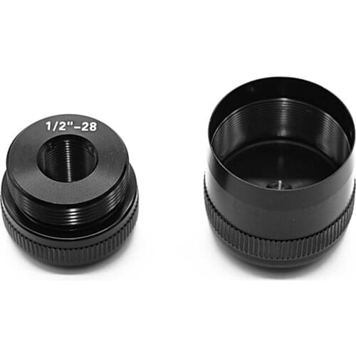 Maglite C&D Cell Cap Set 1/2"x 28 Solvent Trap Replacement Combo Threaded End Caps Anodized Black High Quality 6061 Aluminum