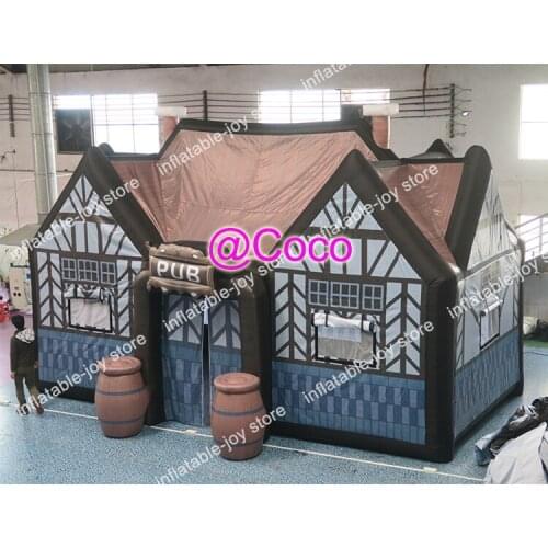 Free air ship to door!inflatable pub 8x5x5m Commercial inflatable bar tent,inflatable huts, oxford Irish Bar party tent
