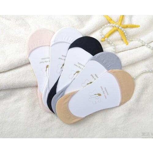 Thin sweat-absorbent boat socks super shallow mouth invisible socks silicone non-slip high heel socks