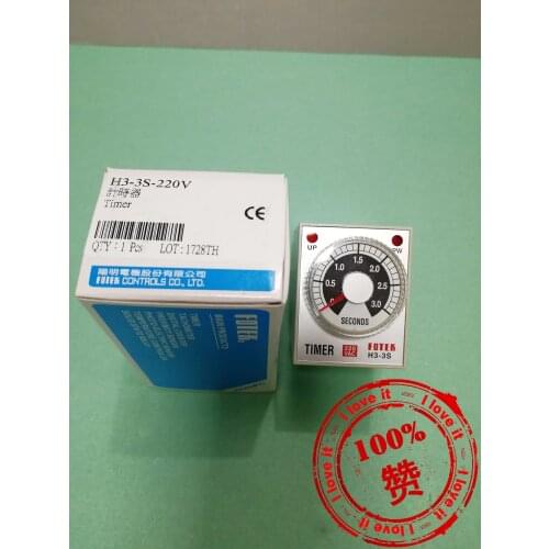100% New Original timer H3-3S-220V Time relay 1 sec
