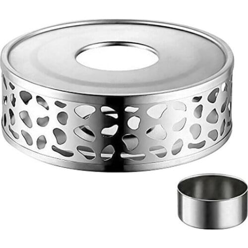 For Teapot Cups Stove Home Stainless Steel Tea Warmer Teapot Holder Round Base Coffee Milk Heater Stand