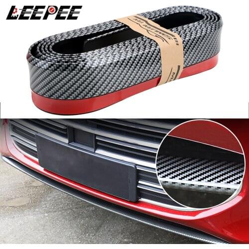 2.5m Car Bumper Lip Strip Protectors Carbon Fiber Rubber Lip Width Strip Car Front Lip Bumpers Decorate Scratch Resistant