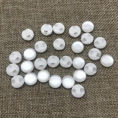 100pcs 10mm White Pearl Eye Cat Stone Resin Buttons Sewing Accessories DIY Crafts Scrapbooking Cardmaking Embellishments