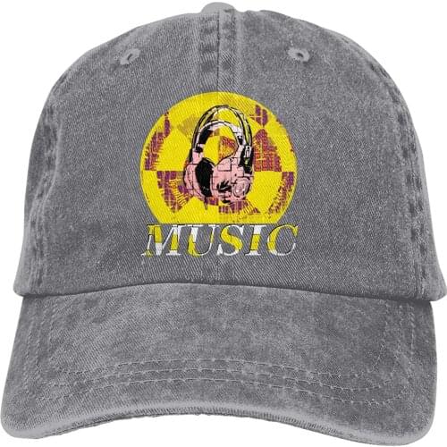 Music Makes Me Happy Sports Denim Cap Adjustable Unisex Plain Baseball Cowboy Snapback Hat