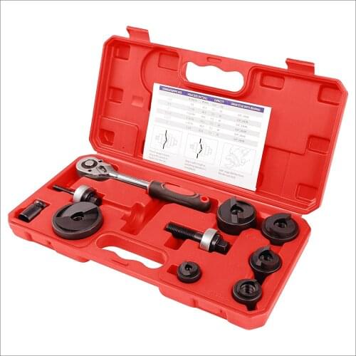 Manual Ratchet Knockout Hole Punch Driver Kit 1/2 to 2 inch(22.5-61.5mm) Electrical Conduit Hole Cutter Set KO Tool Kit CC-60