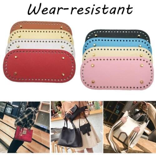DIY 52 Holes Handmade Bottom Craft PU Leather Women Beauty Wear-Resistant Rectangle Accessories For Handbag Knitting