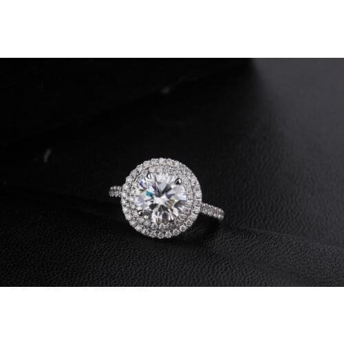 Starszuan Jewel 18K EF Luxury 1.5ct DEF Moissanite Test Positive Engagement Ring for Women