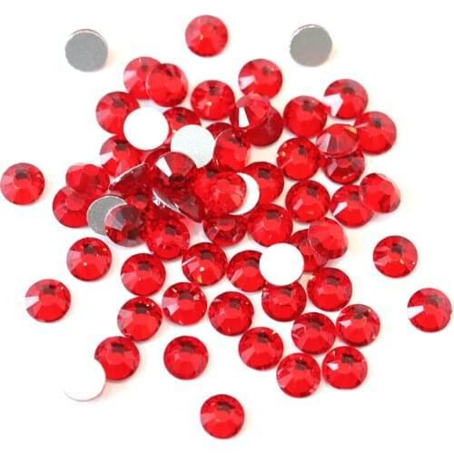 All Size Siam Red Non HotFix Rhinestone Glass SS3-SS34 Nail Art Rhinestone for Nails Glitter Strass Nail Art Decorations H0016