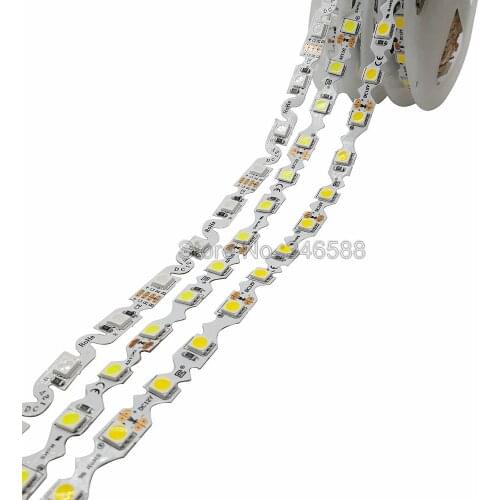S Shape 5050 LED Strip 60Led/m Free Bending LED Tape Cool White Warm White RGB DC 12V Non-waterproof 5m/lot for Channel Letter