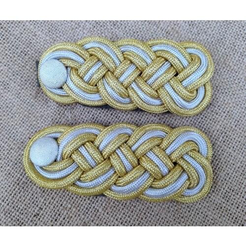 WWII WW2 GERMAN ELITE WAFFEN GENERAL OFFICER SHOULDER BOARDS PAIR OF metal wire