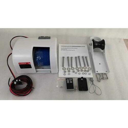 12V Wireless Remote Control Anchor Winch Saltwater White 25LBS Marine Boat Yacht