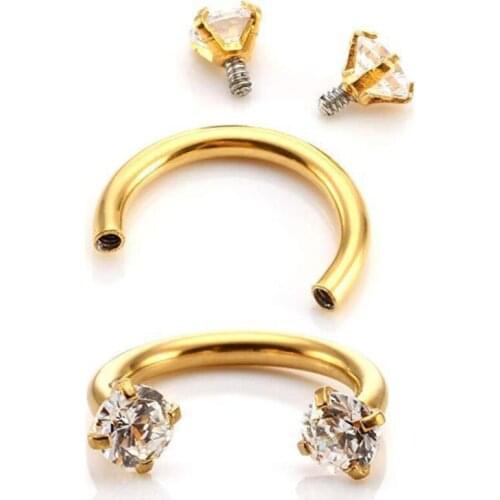 667E New Hot 1PC Fashion Stainless Steel Piercing Septo Nose Lip Eyebrow Ear Septum Cartilage Helix Captive Hoop Ring Jewelry