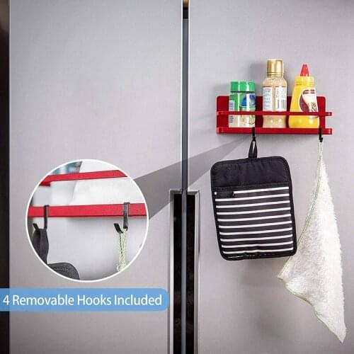 2 Pack - Magnetic Spice Rack, Fridge Organizer Shelf, Side Wall Refrigerator Storage for Spices, Utensils or Plates