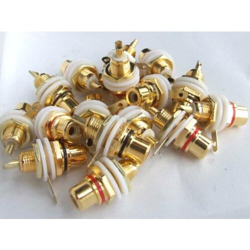 20PCS Gilt RCA Jack Socket for CCTV Chassis Welding Audio Video Power Amplifier