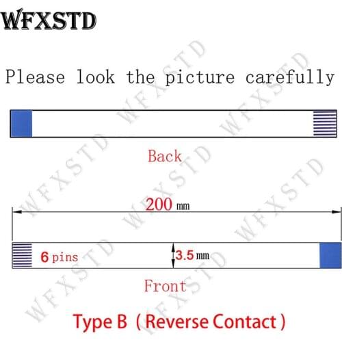 20cm 3.5mm 6pins Type B New Flex cable AWM 20706 or Other 105c 60v 2896 vw-1 Reverse Side contact