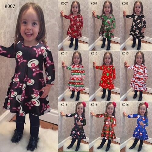 2016 childrens clothes Santa child dress hot style dress hot style New Casual Cotton Print Girls Dresses Kids Clothes Dresses