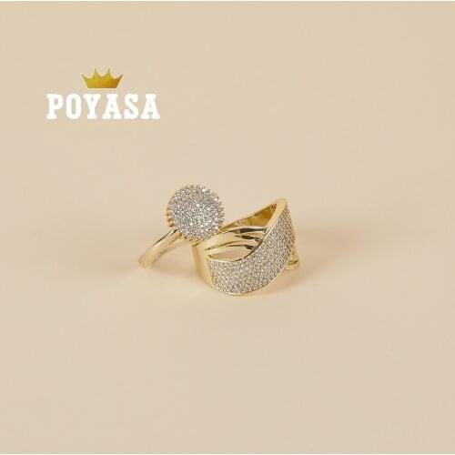 2020 June Finger Rings Women Round Crystal Caesar Ring Gold Color Ethnic Wedding Jewelry Ring