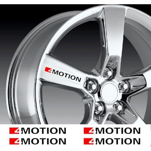 4pcs 4MOTION Car Rim Sticker For Volkswagen T-ROC TAYRON Teramont GOLFR Touran PASSAT Toureg PHIDEON Multivan Carave