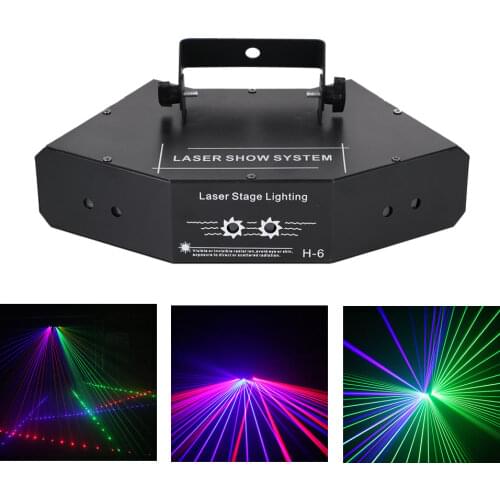 6 Lens RGB Meteor Shower Moving Ray Beam Optical Nets Effect Lamp Wedding Party Show Projector DMX DJ Laser Stage Lighting A-X6