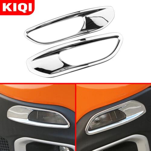 Car Daytime Running Light Frame Fit for Jeep Renegade 2015 - 2019 Front Head Warning Turn Signal Lamp Cover Day Lights Stickers