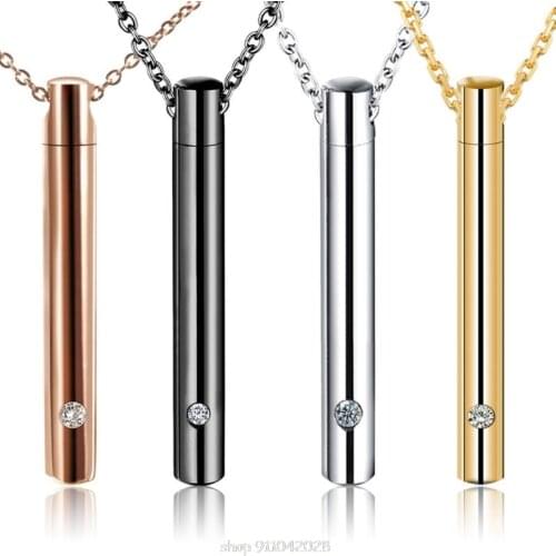 Cylinder Pet Cremation Urns Necklace Stainless Steel Ash Memorial Container Holder Jewelry Memorial Keepsake N23 20 Dropship