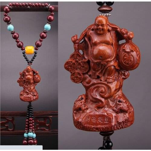 Wooden Carved Luxury Car Hanging Accessorios Maitreya Automoveis Acessorios Car Rear View Mirror Ornaments Free Shipping