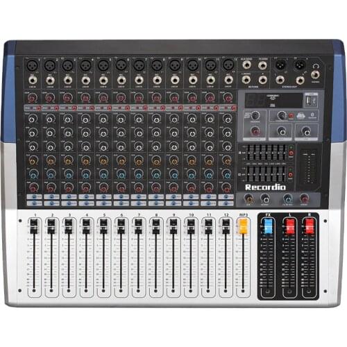 GAX-M120 High quality 12 channel audio mixer SD/USB karaoke audio sound mixer console Wireless Blueteeth audio mixer