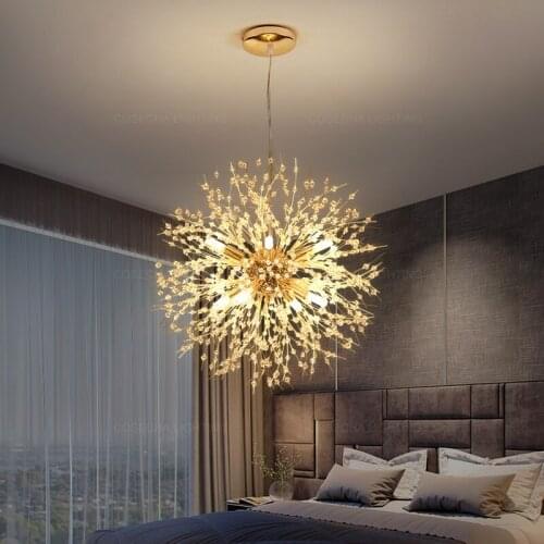 Globe crystal pendant light creative luxury gold hanging light bedroom kitchen dining/kids' room modern silver suspension lights