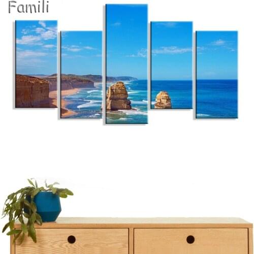 Unframed 5 Pcs Print Canvas Painting twelve apostles australia Wall Art Picture Bar Cafe Home Decoration Living Room
