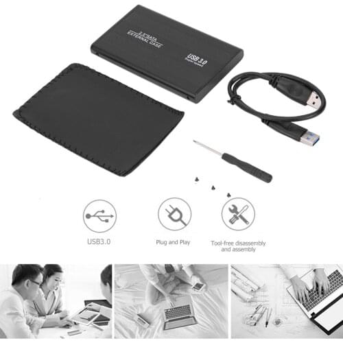 2.5/3.5 inch USB 3.0 to SATA Port SSD Hard Drive Enclosure 480Mbps USB 2.0 HDD Case External Solid State Hard Disk Box