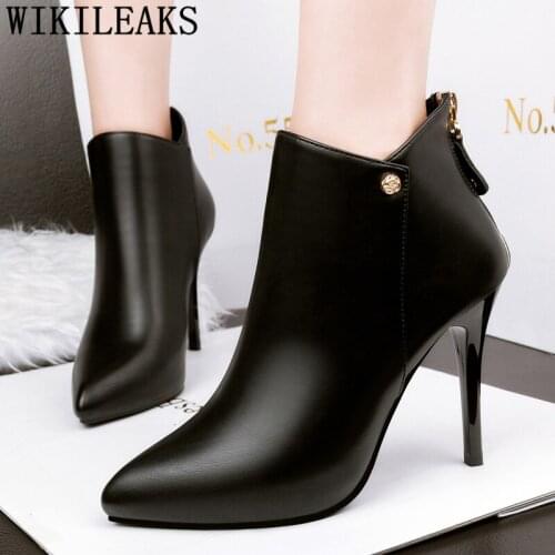 Red Boots Heels Winter Shoes Women Rivet Leather Boots Women Ankle Boots For Women Sexy Boots Booties 2021 Woman Calzado Mujer