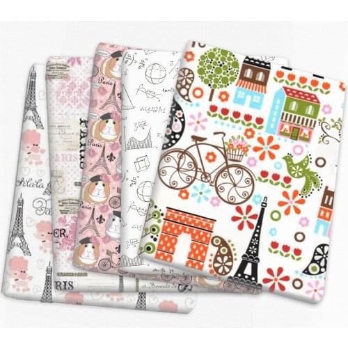 Patchwork Eiffel Tower Polyester Cotton fabric for Tissue Kids Sewing Quilting Fabrics Needlework Material DIY ,c14014