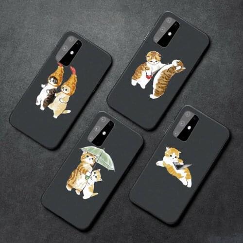 Cartoon cute Cat Phone Case For Samsung A21S A32 A51 A52 A71 A50 A12 S10 S20 S21 Plus Fe Ultra