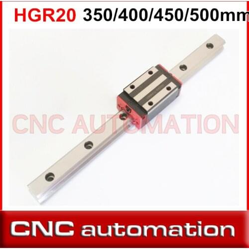 1pc Linear Rail Guide HGR20 HGH20 + 1pc HGH20CA Linear Narrow/Flange carriges Sliding Block HGW20CC cnc parts 350/400/450/500mm