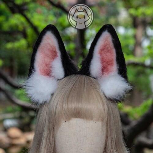 New Siberian Husky Dog Shiba Ears Hairhoop Black White Headband Headwear For Cosplay Halloween Costume Accessories
