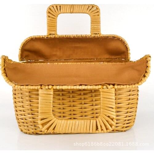 New listing picnic beach storage baskets with handle straw storage basket