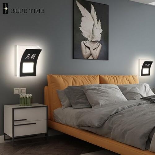New Led Wall Light Small Modern Lamp 110v 220v For Bedroom Bedside Sconce Living Room Dining Room Study Led Lustre Black&White
