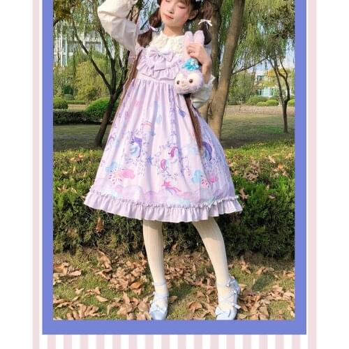 Palace princess sweet lolita dress vintage lace bowknot cute printing high waist victorian dress kawaii girl gothic lolita jsk