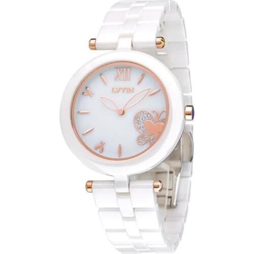 Lvyin Luxury Brand Ceramic Watch Women Fashion Simple Waterproof Quartz Watch Lady Elegant Business Clock Women Dress Watch 6832