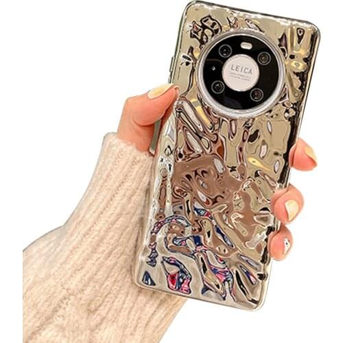 Luxury Silver Soft TPU 3D Case for Huawei Mate 40 30 Pro P30 P40 Nova 7 8 Twinkled Tin Foil Back Cover Shell Phone Accessories