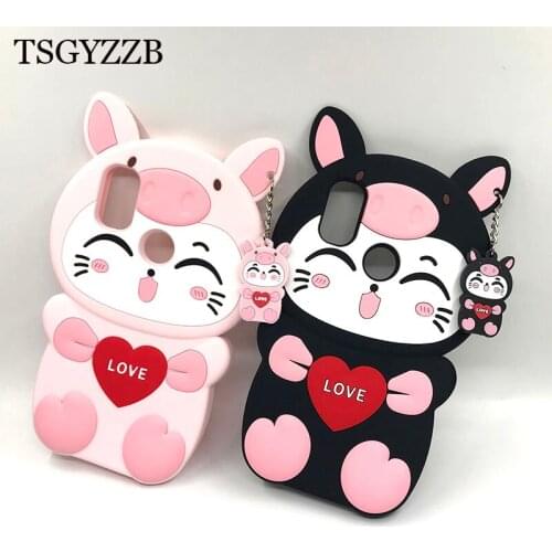 Silicone Case For Xiaomi Redmi Note 7 Pro Case For Redmi Note 5 3D Cartoon Lucky Cat Cover For Xiaomi Mi A2 6X Redmi 6 6A S2 Y2