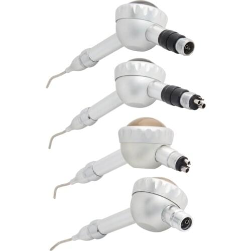 Dental Air Polisher Teeth Polishing Air Prophy Silver Borden 2Holes B2 Midwest 4 Hole M4 Coupler Adaptor Available Metal Tip