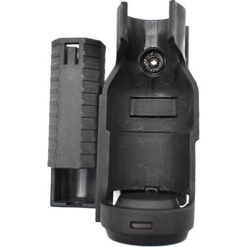 Tactical Flashlight Pouch Holster Military 360 Degree Rotating Molle Belt Clip Torch Cover Carrier with Detachable Battery Box