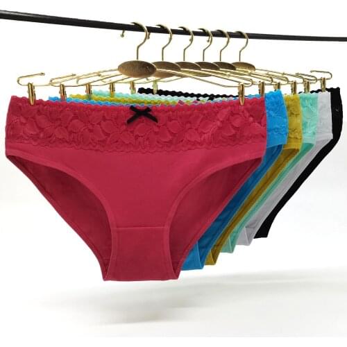 12 PCS Panties for Woman Underwear Ladies Cotton Briefs Lingerie Femme Fashion Lace Panty Intimates Breathable Female Underpants