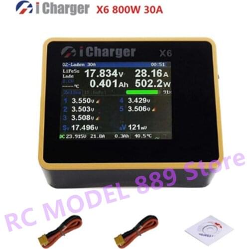 ICharger X6 800W 30A Smart Battery Balance Charger Discharger For 6s Lipo Lilo LiFe LiHv LTO NiZn Pb Battery
