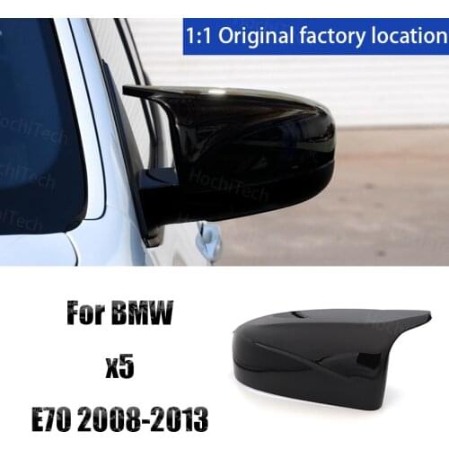 High Quality Painted Car Rearview Mirror Cover Caps Replacement for BMW X5 E70 2008-2013 M Style Glossy Black