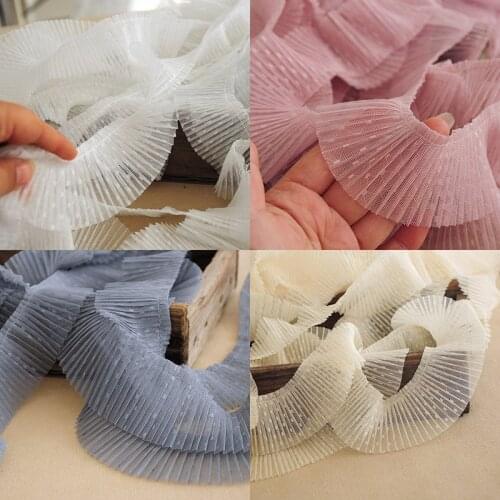 1M Good Quality Mesh Lace Fabric 5cm Tulle Dot Lace Trim Applique Collar Lace Ribbon For Dress Crafts Sewing Guipure Laces VG13